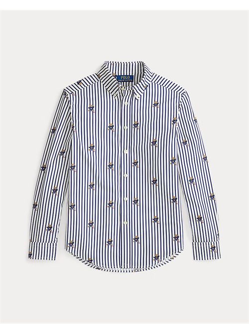Camicia cotone Polo Bear RALPH LAUREN | 322979326001BLU BIANCO